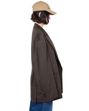 ssstein "DEFORMED SHOULDER DOUBLE BREASTED JACKET〔GREY BROWN〕"