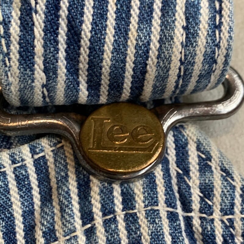 40's Lee 98-SB ヒッコリーストライプ オーバーオール ハウスタグ 斜体