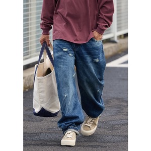 ワイドフォルム ダメージ デニムパンツ a-1169