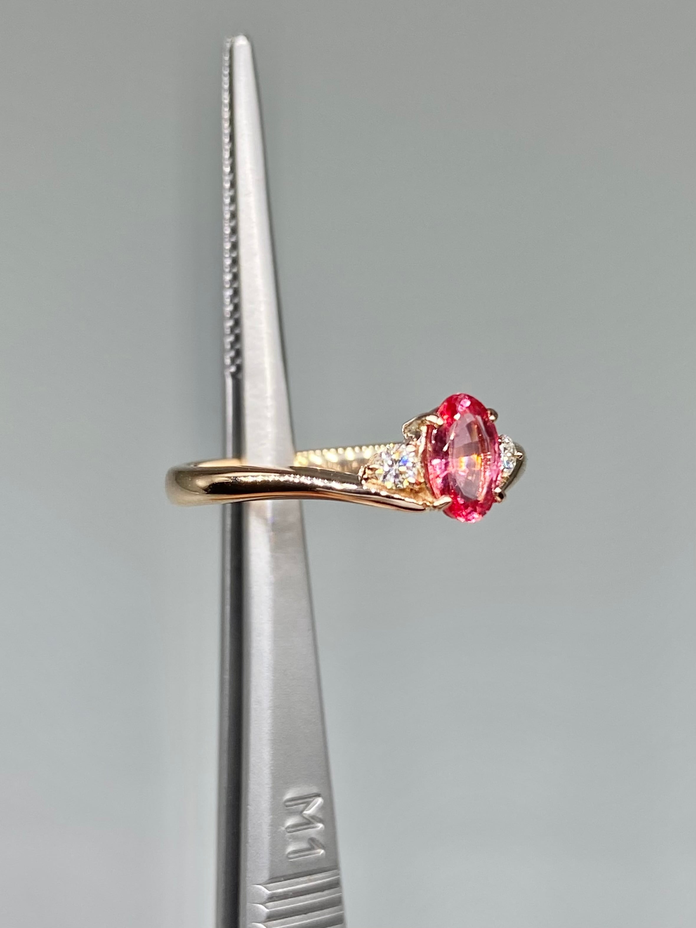 スピネル 0.466ct / ダイヤモンド 計0.07ct K18 リング 9号