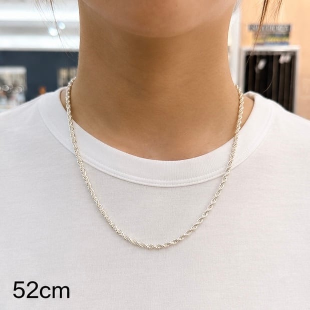 送料無料 ロープチェーン ロープネックレス 56cm 52cm 47cm 45cm 幅4mm