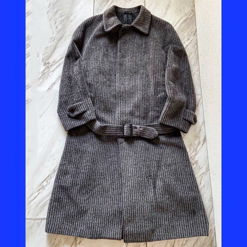 80s 〜 90s italy made GIANFRANCO FERRE charcoal gray mohair wool ...