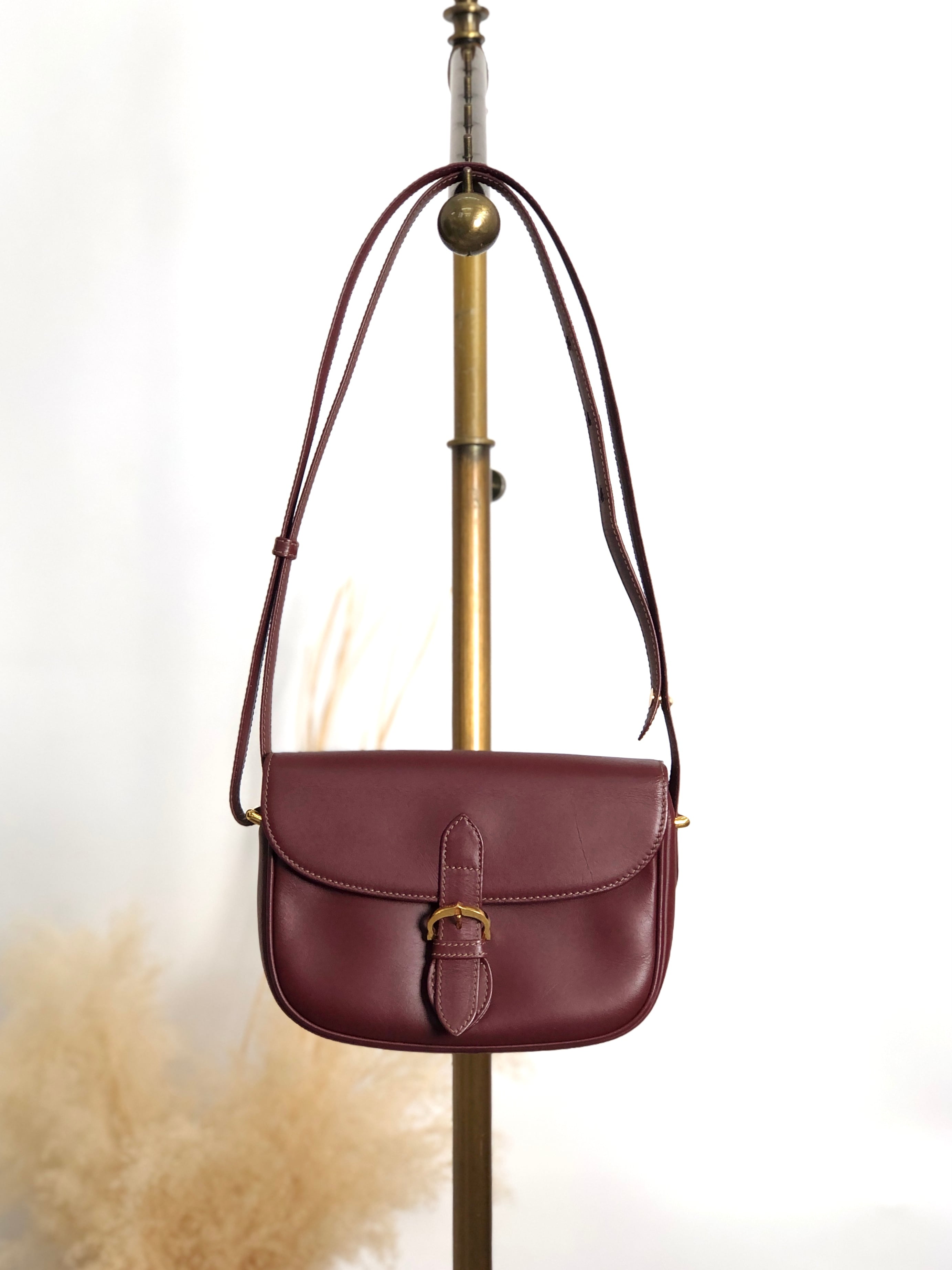 Cartier カルティエ マストライン ショルダーバッグ ボルドー フロントバックル レザー vintage ヴィンテージ オールド vtcync