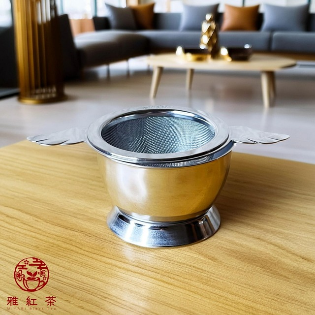 エンゼルティーストレーナー（茶こし受皿付き）シルバー 日本製 天使の羽 ステンレスカトラリー