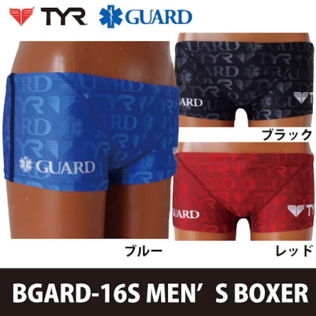 TYR×GUARD　メンズ水着　ショートボクサー ロゴ総柄 bgard-16s 競泳 ブランド トライアスロン レスキュー ライフセービング