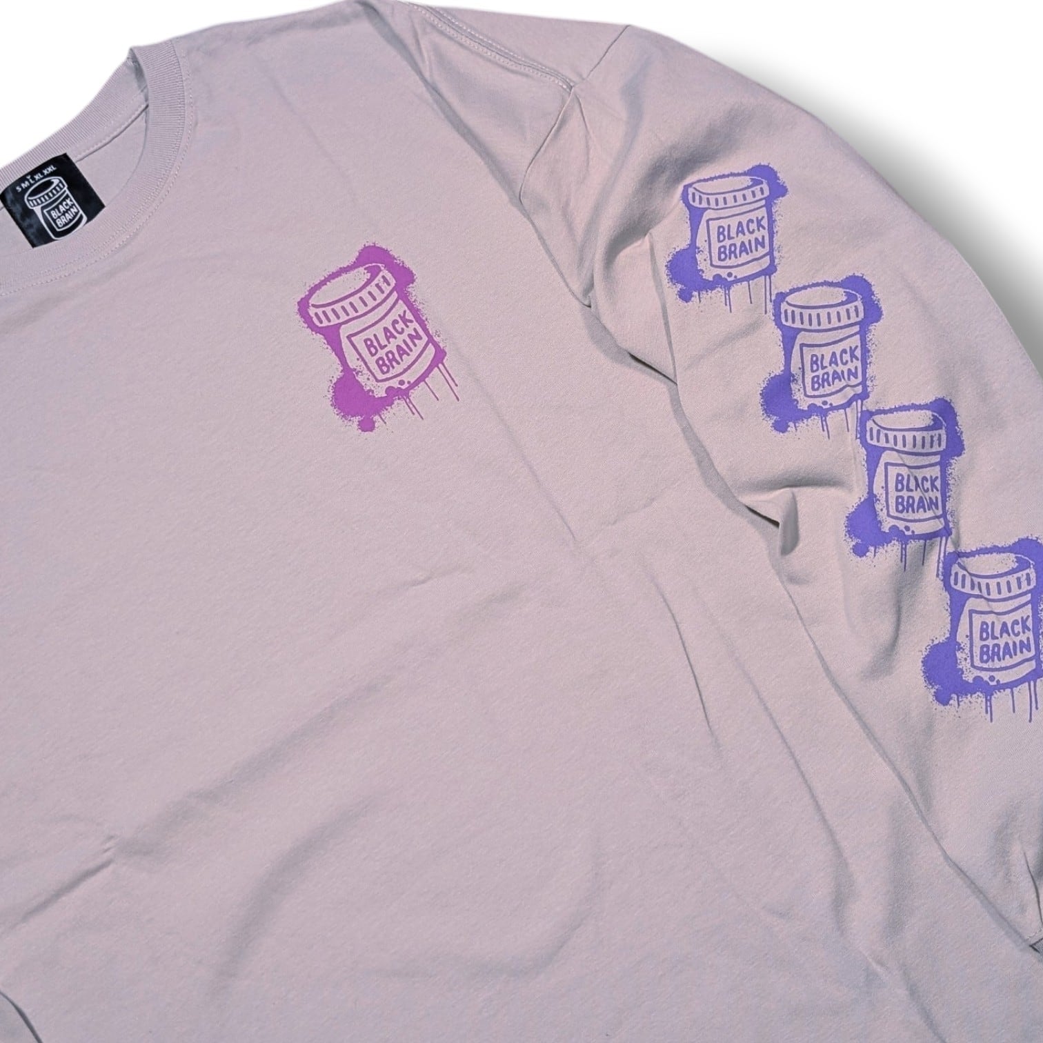 Dripped Loose LS Tee | BLACK BRAIN