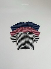 【取寄/韓国直送】minirobe 26/AT コジストライプ7部Tシャツ|秋服|韓国子供服