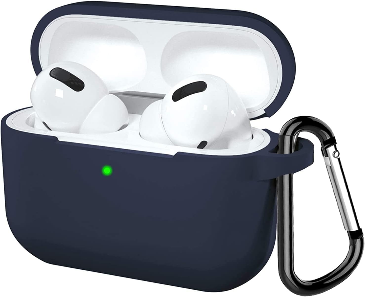 【在庫処分】Airpods pro2 ケース 対応 えあほっつぷろ2ケース 全面保護 LED可視 ワイヤレス airpods pro 第2世代 ケース 充電対応 耐衝撃 防水防塵キズ防止 紛失防止カラビナ付きエアポッツプロ ケース(ブルー)
