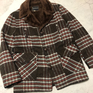 ⊕1970'S TOWN CRAFT WOOL CHECK BOA JACKET