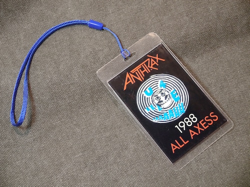 【Vintage/Used品】Anthrax バックステージパス 1988