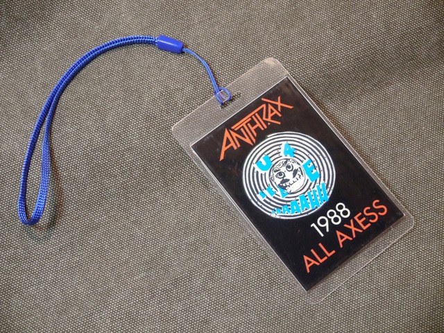 【Vintage/Used品】Anthrax バックステージパス 1988