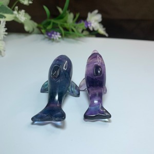 3.海のアニマル♪♪フローライトイルカ☆ペアセット