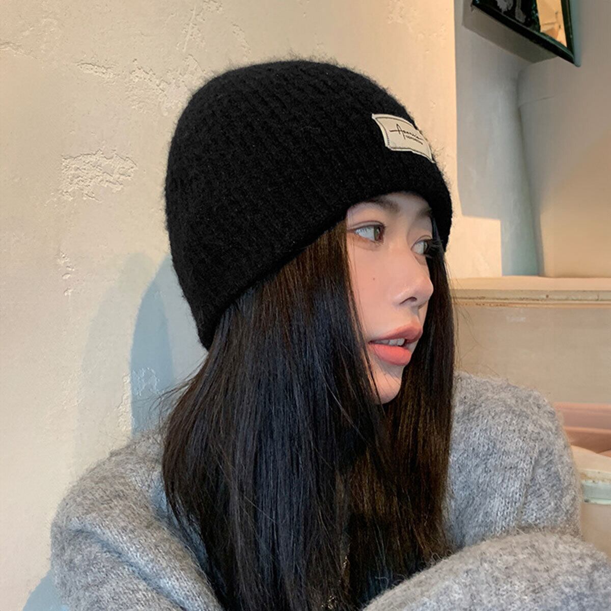 ニット帽 帽子 レディース 秋冬 防寒 保温 韓国 キャップ おしゃれ シンプル 大人 カジュアル ロゴキャップ アウトドア 柔らかい 大人可愛い