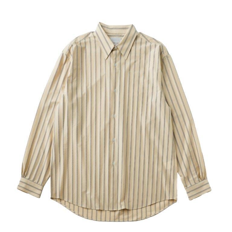 LAST1】 46G Atmosphere Stripe Shirt(BEIGE) | PiuLoro(ピウロロ 