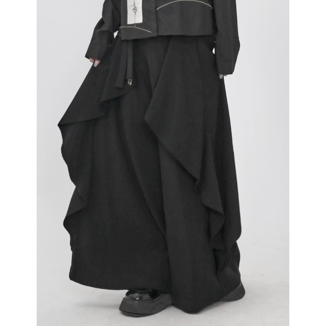 Layered drape wide pants C1445