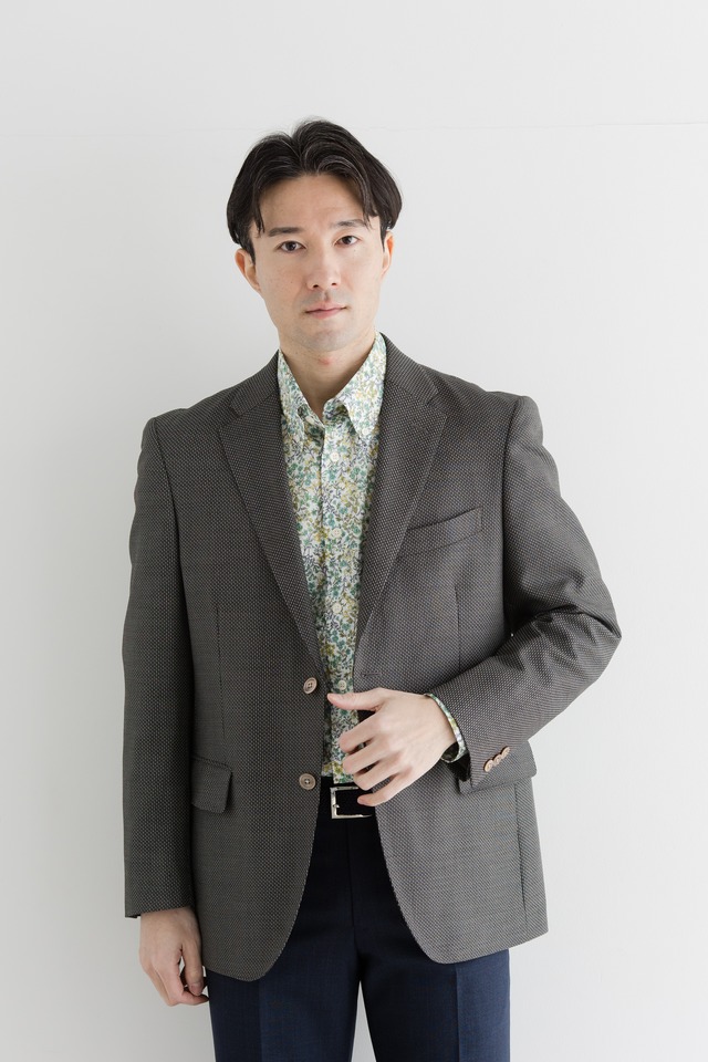 麻混 ワッシャー加工ジャケット