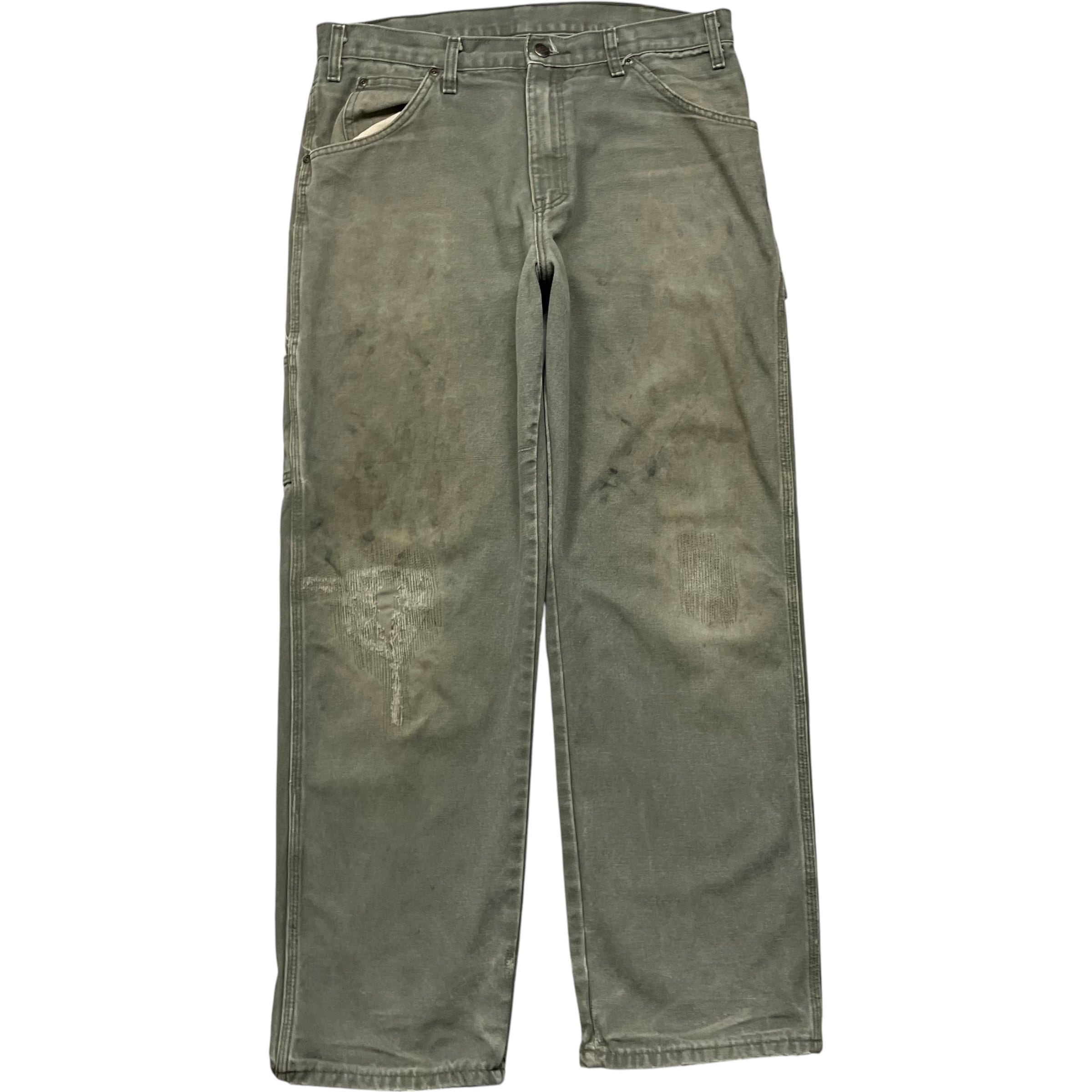 《実寸 W33 L29 》 Dickies ディッキーズ ペインターパンツ ワークパンツ フェード ダメージ グレー no.10305