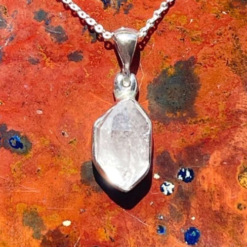 【超美石】ハーキマーダイヤモンド　原石　ペンダント　4430