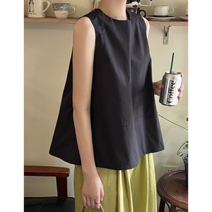 Crew neck A-line sleeveless top ◇3colors 1982