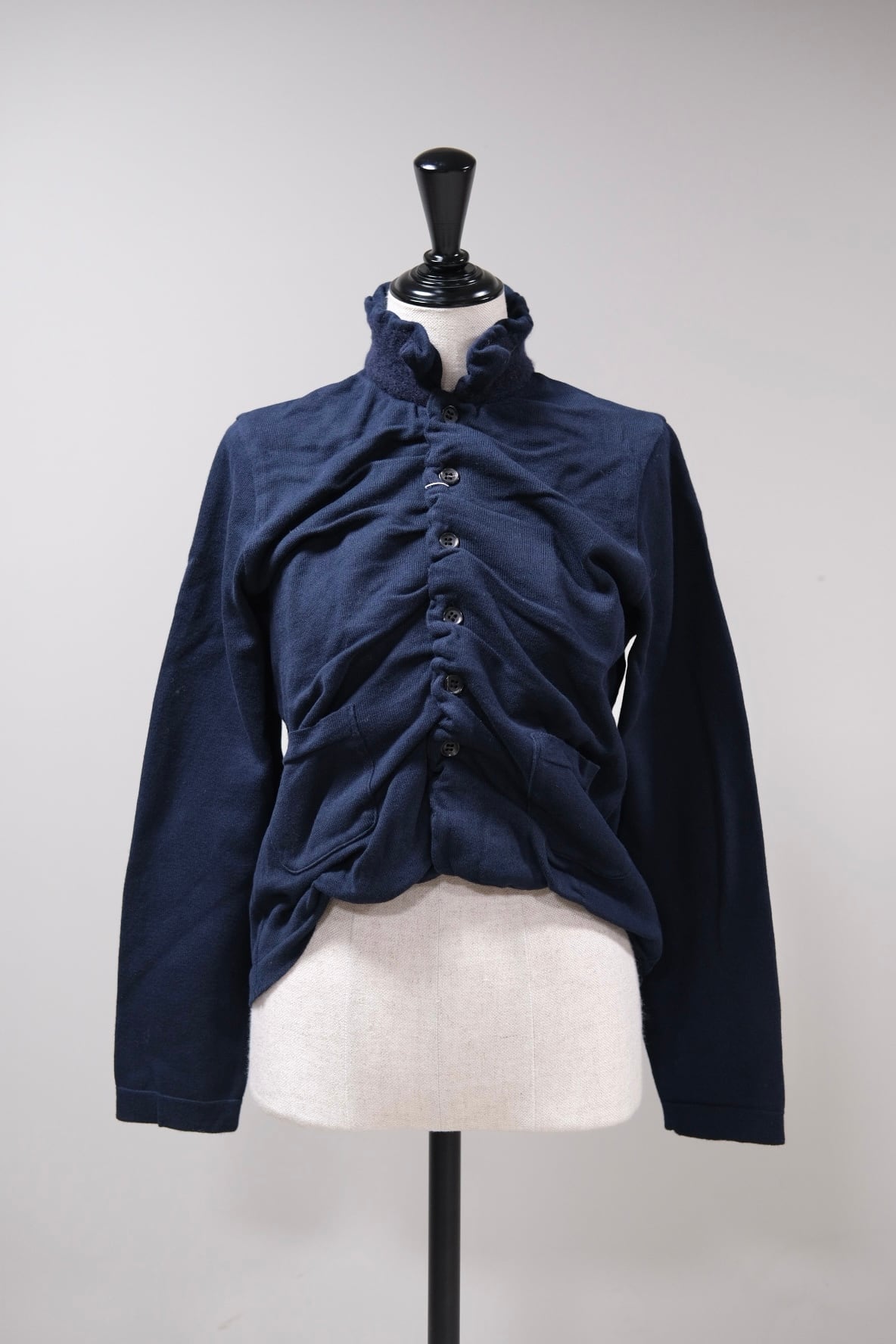 【Pillings】undulated cardigan -navy-