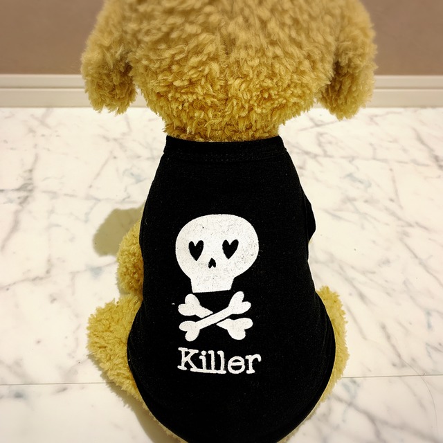 犬服  猫服  ペット服 春夏 ドクロ タンクトップ Tシャツ:XS.M