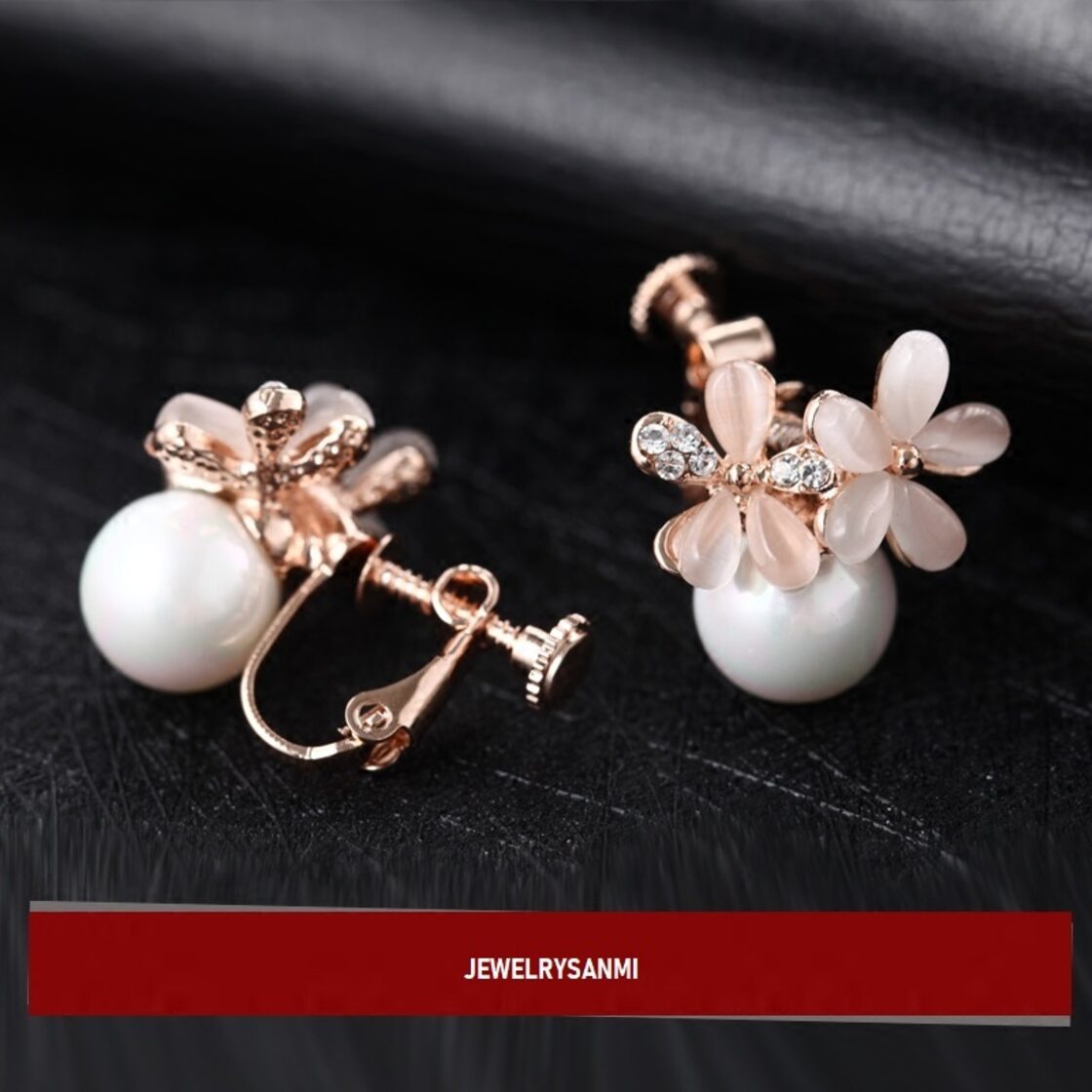 ピアス レディース 本貝 パール 花 さくら 桜 入学式 卒業式 K18金RGP 
