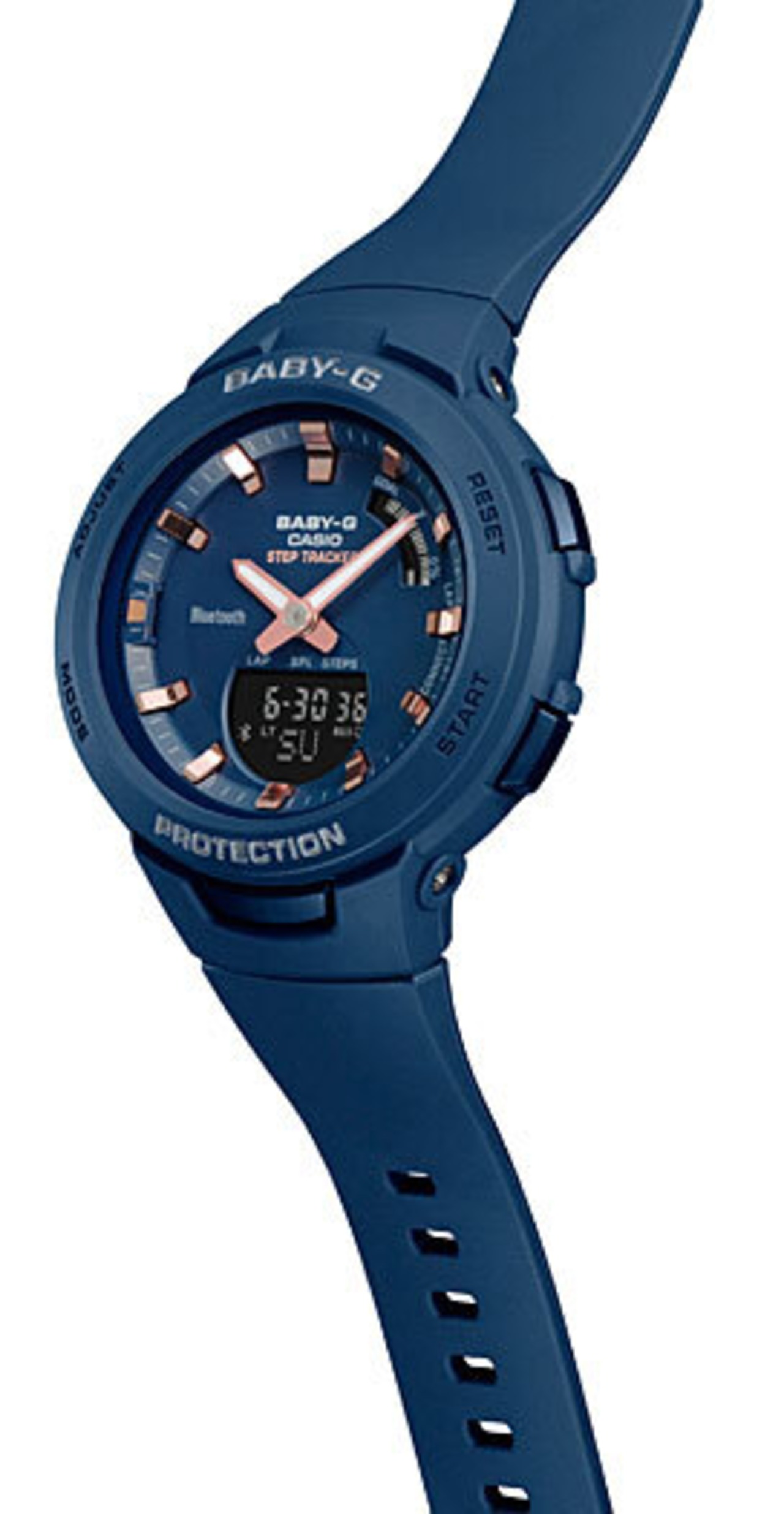 CASIO カシオ Baby-G ベビーG G-SQUAD ジー・スクワッド スマートフォンリンク 歩数計測 BSA-B100-2A ネイビー 腕時計 レディース