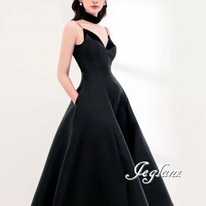 2色 パーティ キャミソール ワンピース ドレス Aライン きれいめ シンプル派 (M5944)ζ