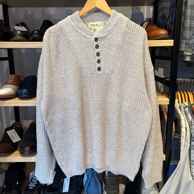EDDIE BAUER COTTON HENRY NECK SWEATER M USA