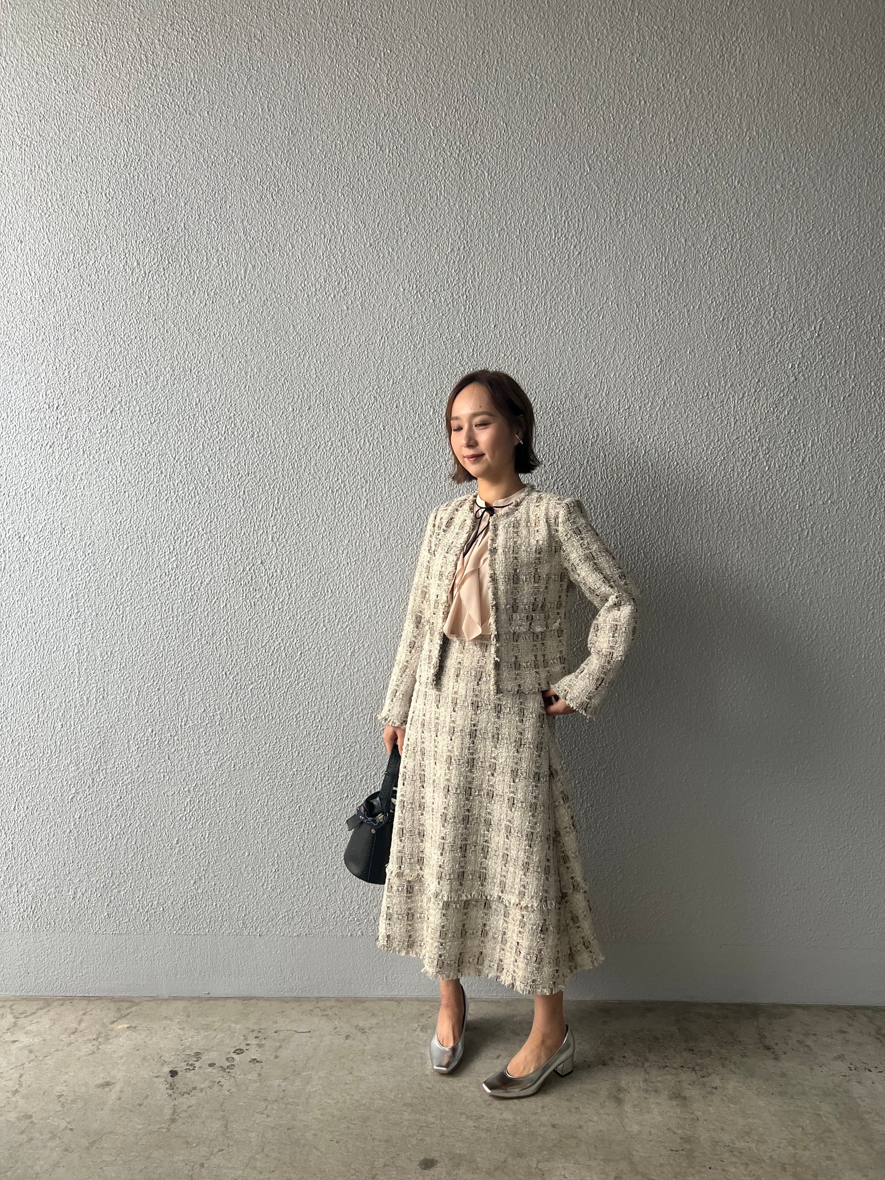 【anana】セットアップ可ラメツイードジャケット a79-032