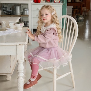 秋レースカラーフリルトレーナー