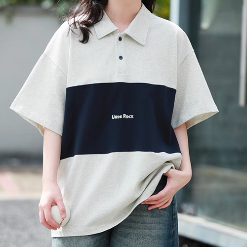 オーバーサイズ刺繍ポロTシャツ  C00419