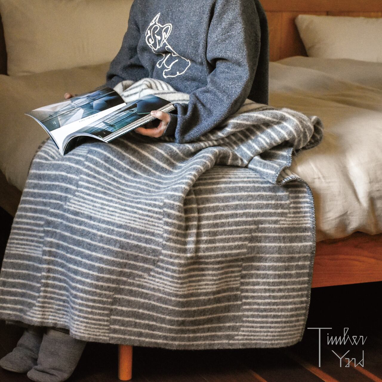 AURORA blanket / 100x150cm / grey-white / オーロラ ブランケット