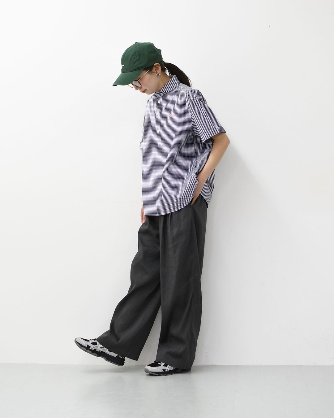 未使用 DANTON ラウンドカラープルオーバーショートスリーブ DANTON [ダントン] W OXFORD ROUND COLLAR SHORT SLEEVE PULLOVER