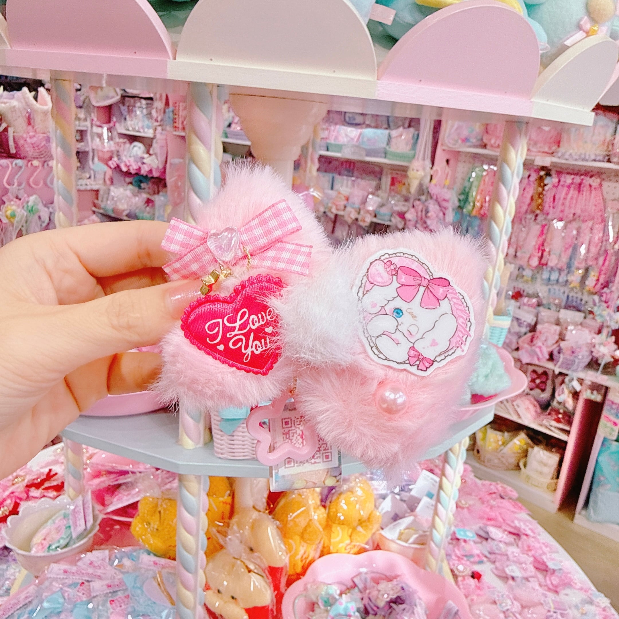 【F1】73-37ファーリボンヘアゴム