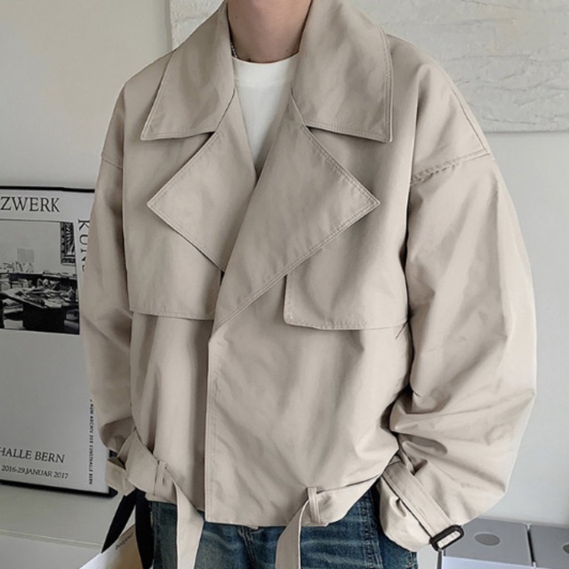 Cropped Trench-Inspired Blouson（LMU0294）