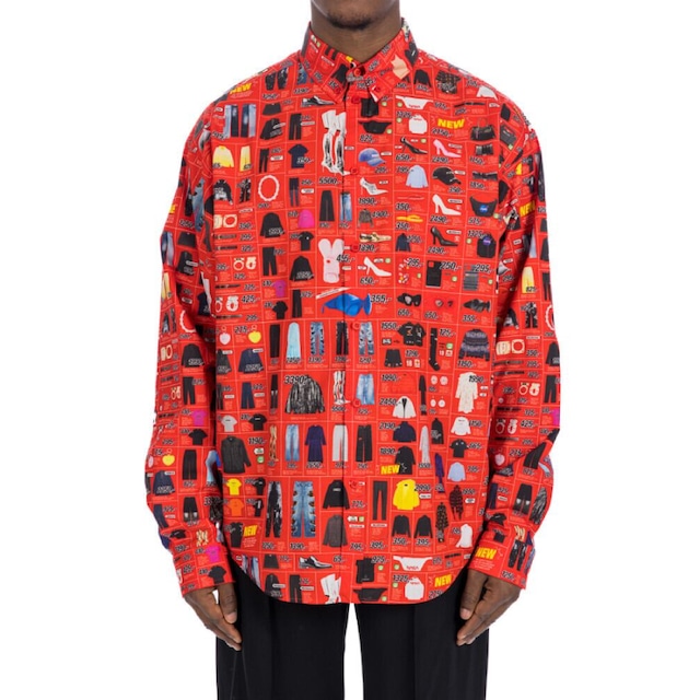 【2022SS】BALENCIAGA  L S Large Fit Shirt (RED)