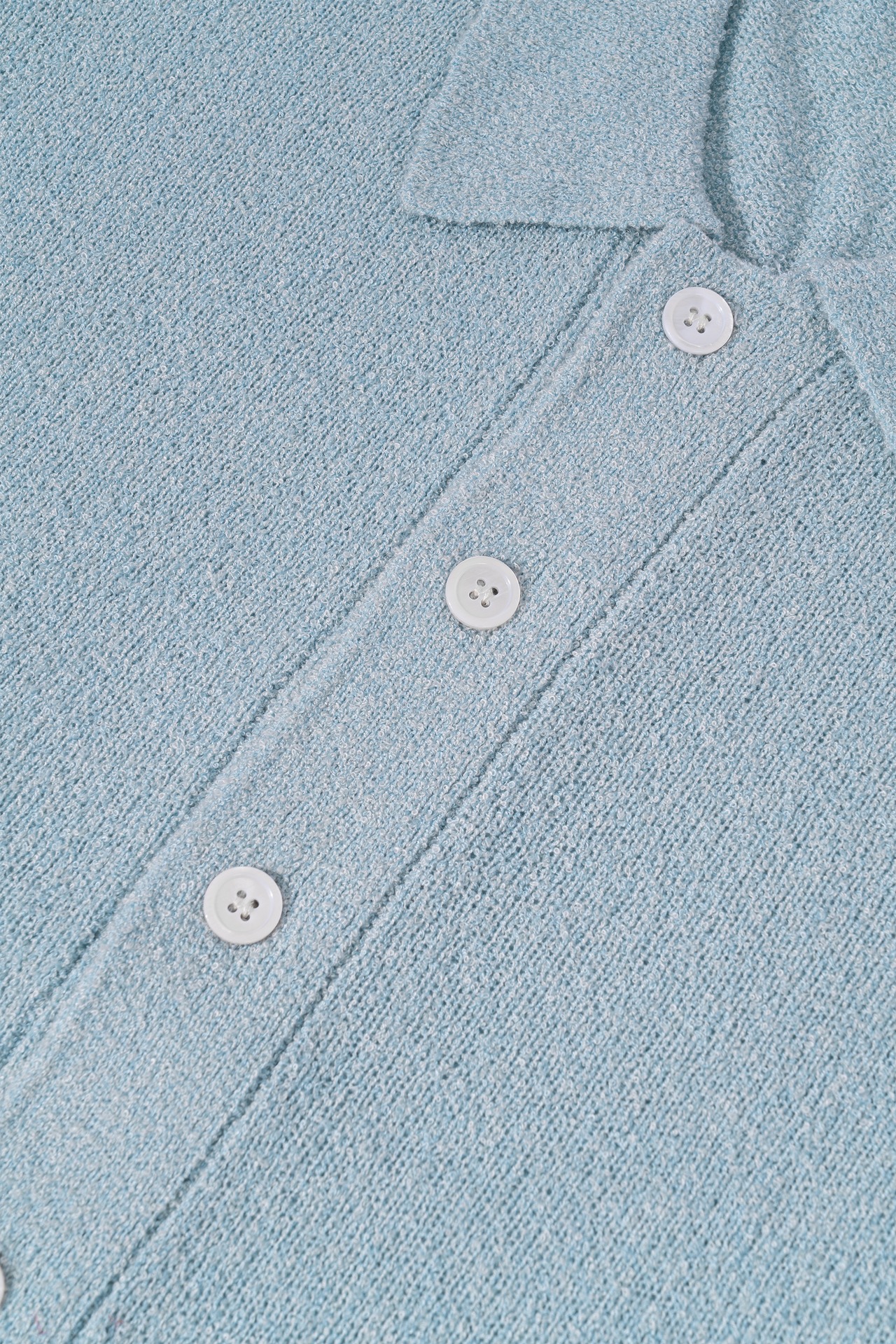 Bouclé Gradient Short-Sleeve Polo Cardigan (5color) - 16