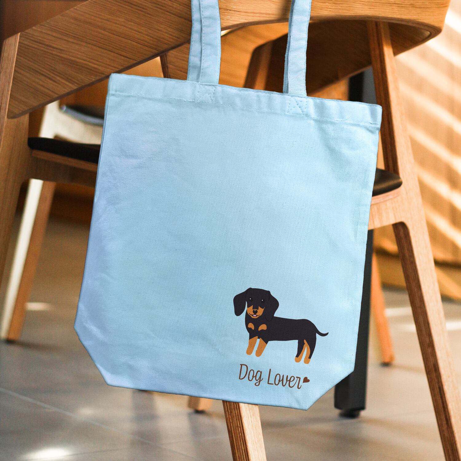 ダックスフンド シンプル柄 毛色7色 】 キャンバス トートバッグ 犬