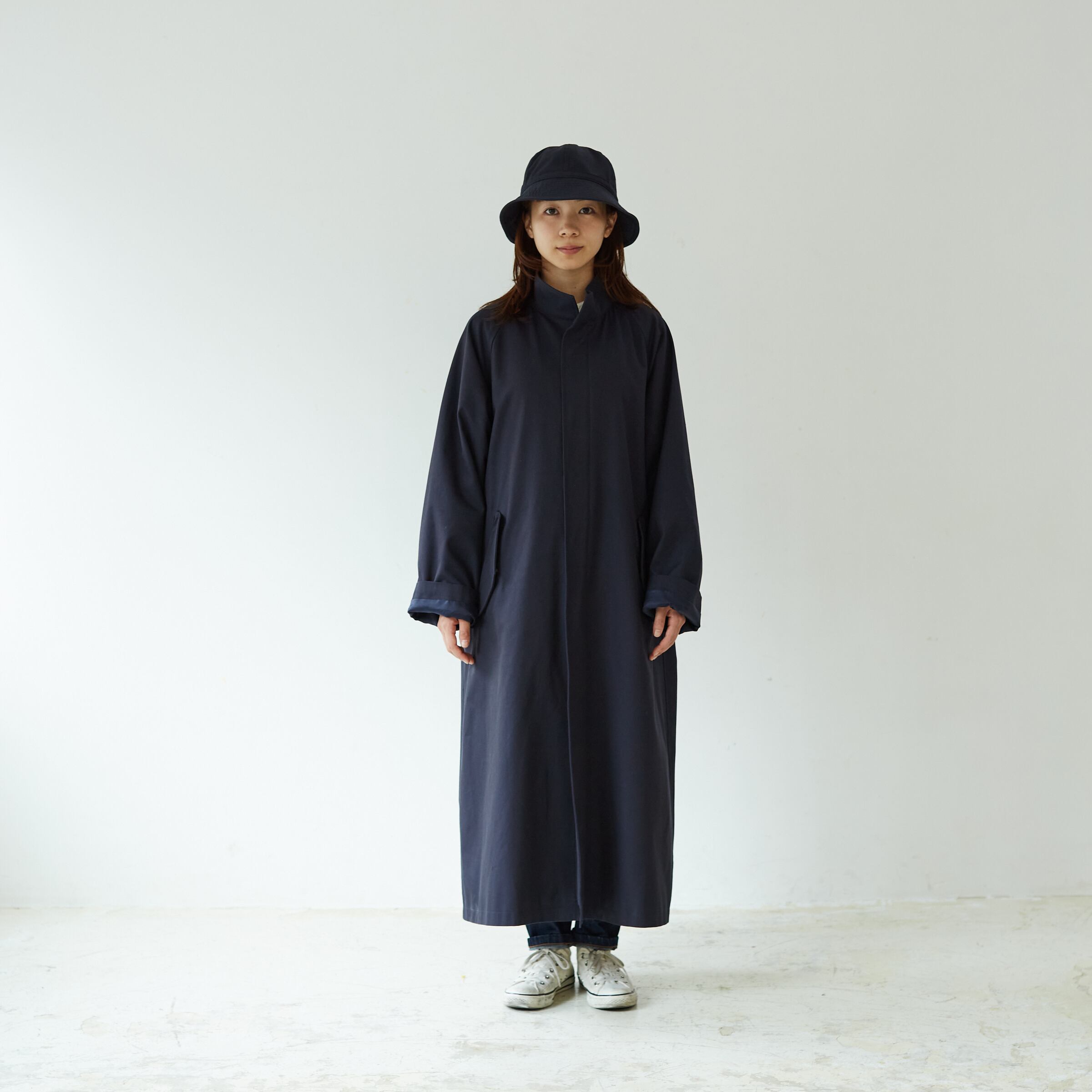 Stand collar Coat (Navy) | MISEI / TAROU 