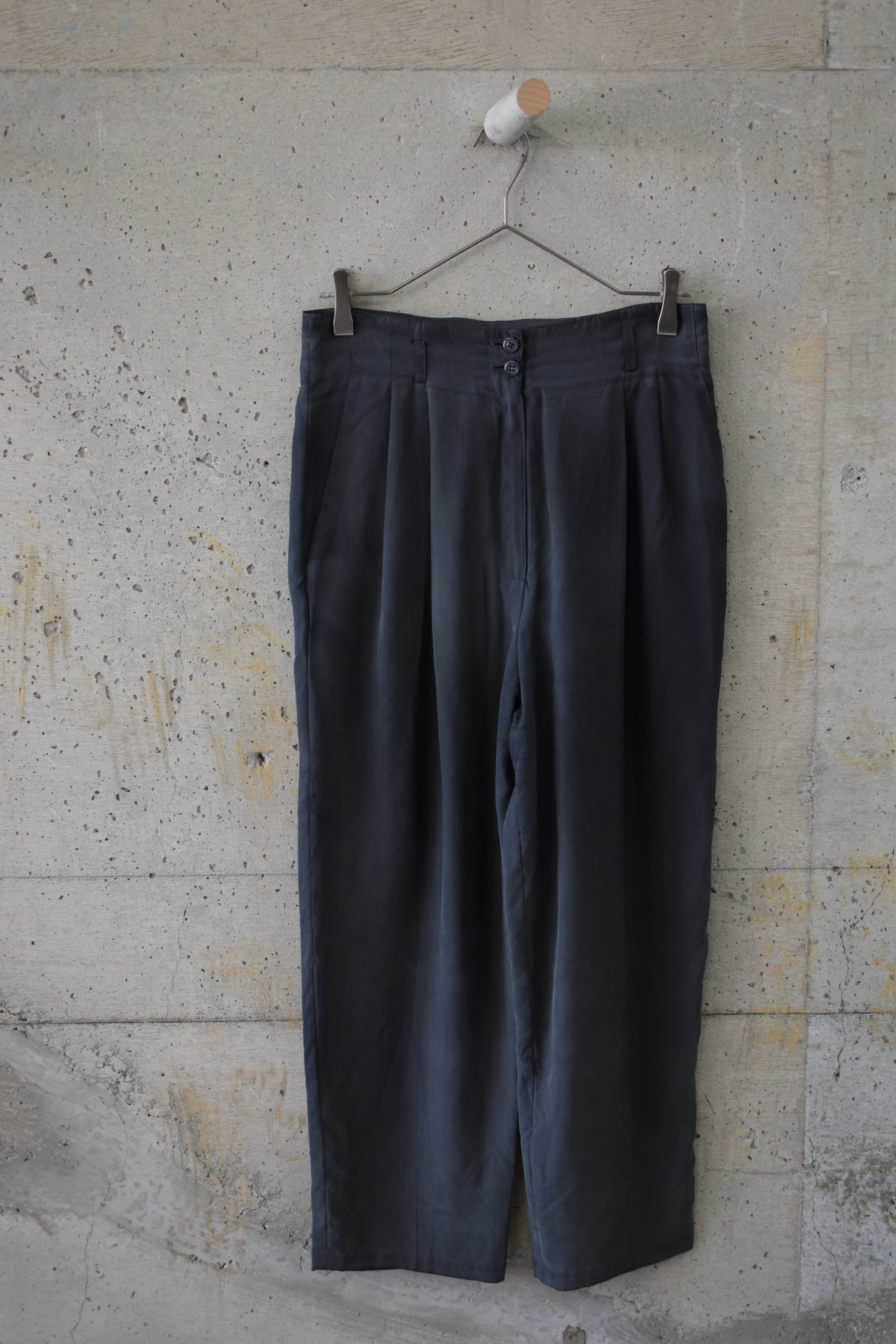 Black silk trousers