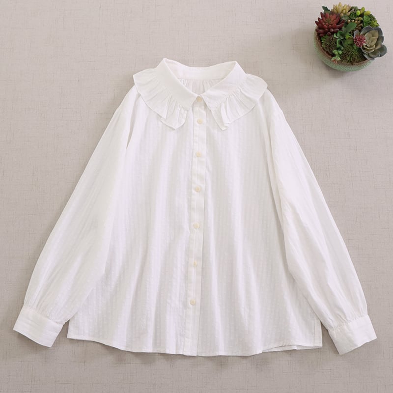 ギャザー入り襟ブラウス M1242