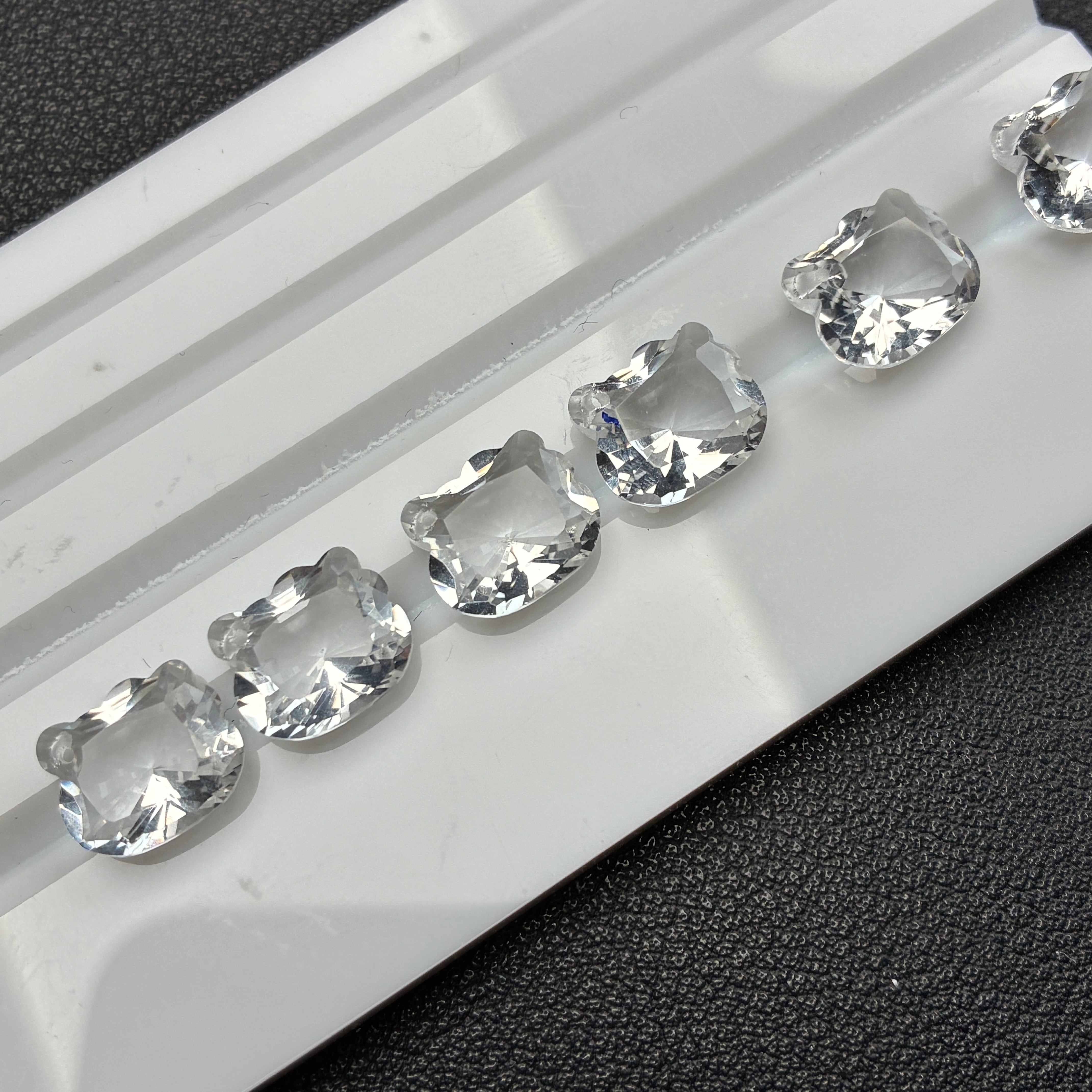 水晶　上穴あり　6粒セット　｜K0104