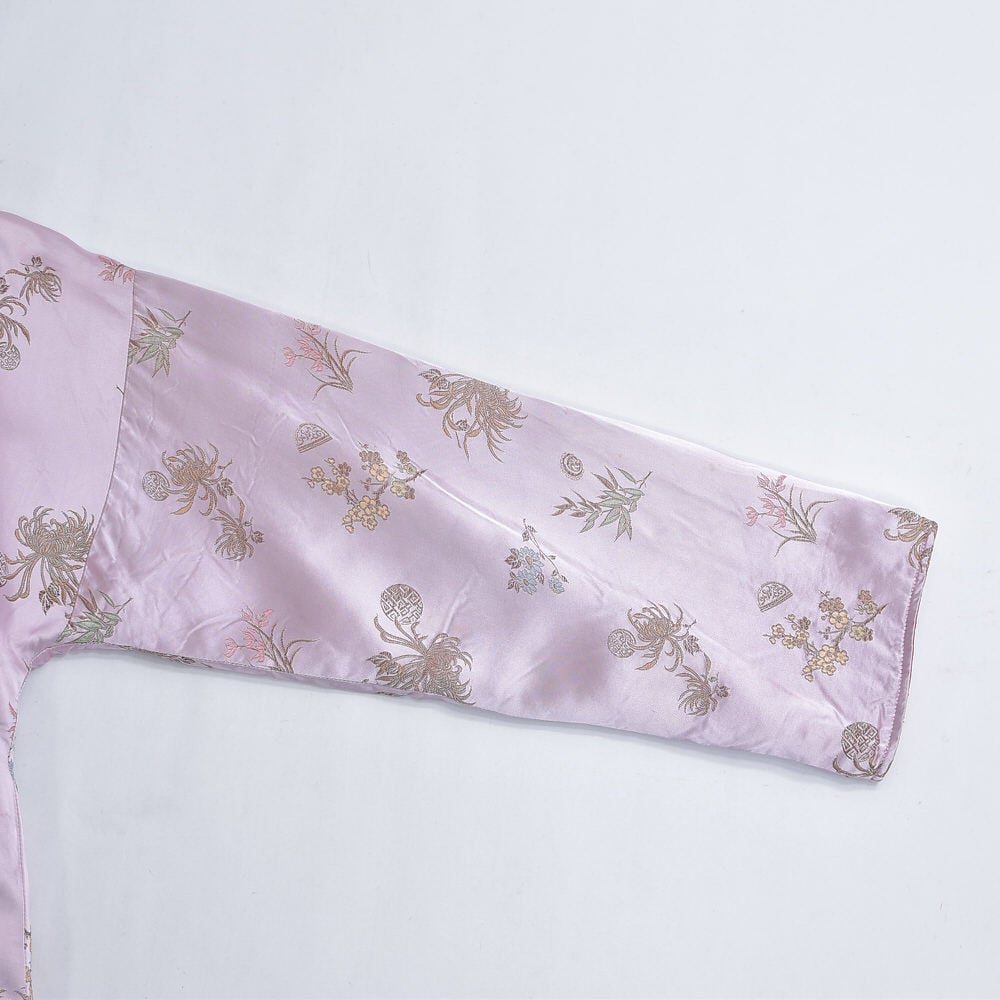 90～00s フランス製 MISS CHINA フローラル 総刺繍 デザイン シルク