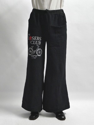 print wide straight sweat pants