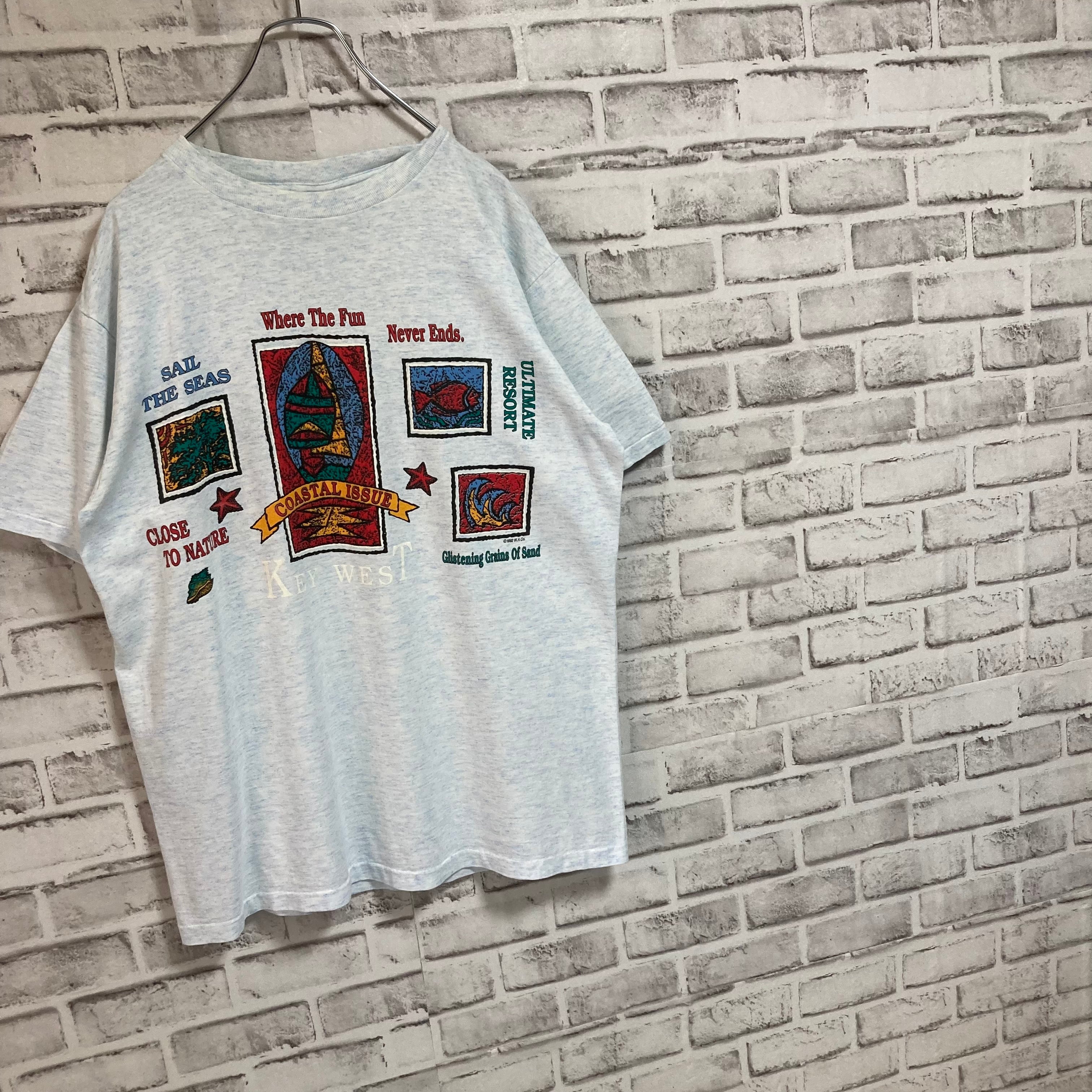 Wellington Apparel】S/S Tee L 90s vintage Art Tee “KEY WEST ...