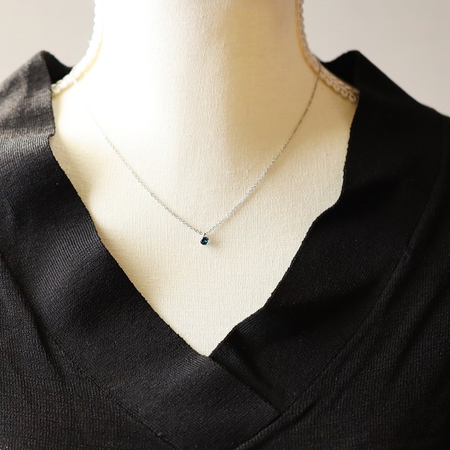 ロンドンブルートパーズのひと粒ネックレス｜4mm｜つけっぱなしOK★選べるカラー ゴールド or シルバー