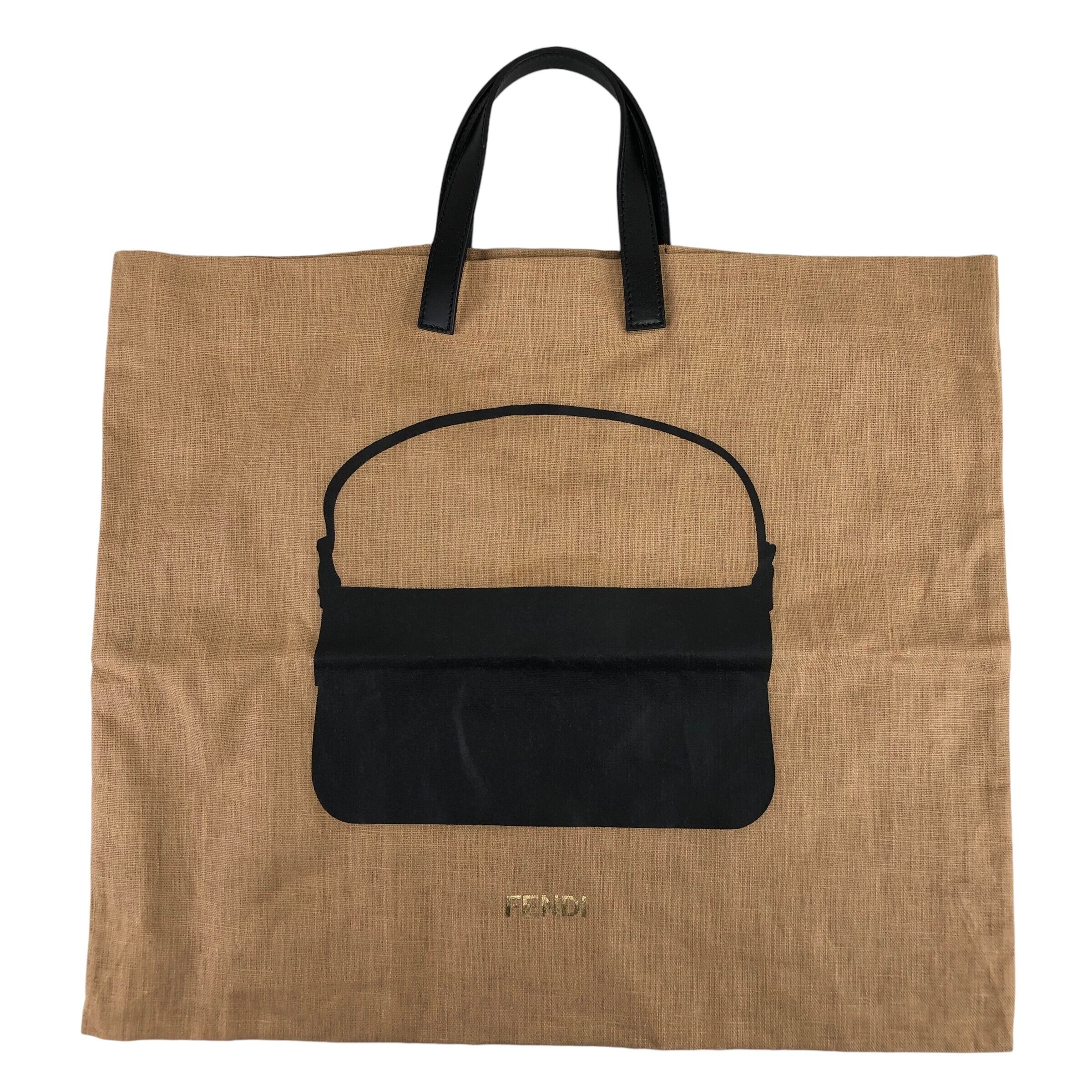 FENDI フェンディ ハンドバッグ ブラウン ロゴ キャンバス トート  