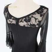 社交ダンス 衣装 スタンダード ドレス ワンピース レッスンウェア パーティドレス レディース ICHIOKU ブラック系 レース 花柄 上品 花柄レース レースワンピース ブラックドレス アーバンブラック シック イチオク スタンダードドレス ロングワンピース マーメイド風 フレアスカート ティアード風 フリルデザイン レース袖 袖あり 伸縮性あり ダンス衣装 女性用 ドレスアップ 発表会衣装 黒系 フォーマル ハイウエスト風 きれいめ エレガント 競技 ダンスパーティ