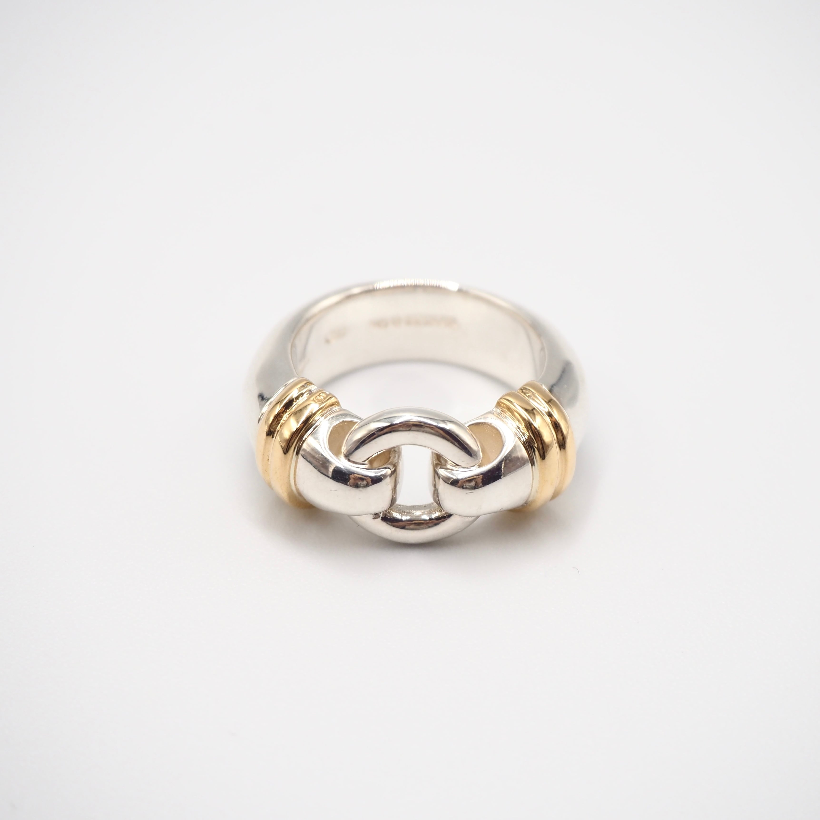 Tiffany&Co. 約9号 ヴィンテージ サークルコンビリング シルバー925 k18 ティファニー 付属品付き